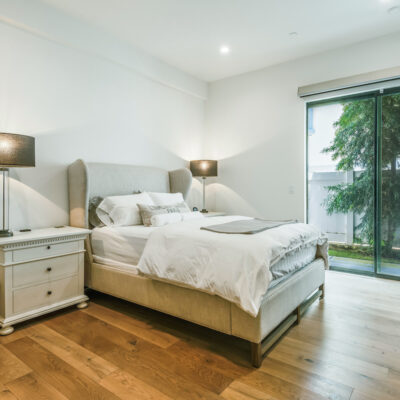 Beautiful ground floor bedroom with slider to the patio